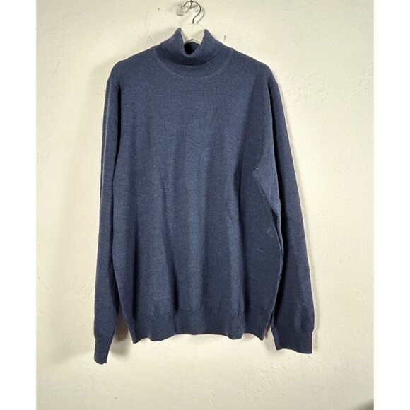 Brooks Brothers 346 Mens XL Navy Merino Wool Turtleneck Sweater Pullover Casual - Picture 1 of 8
